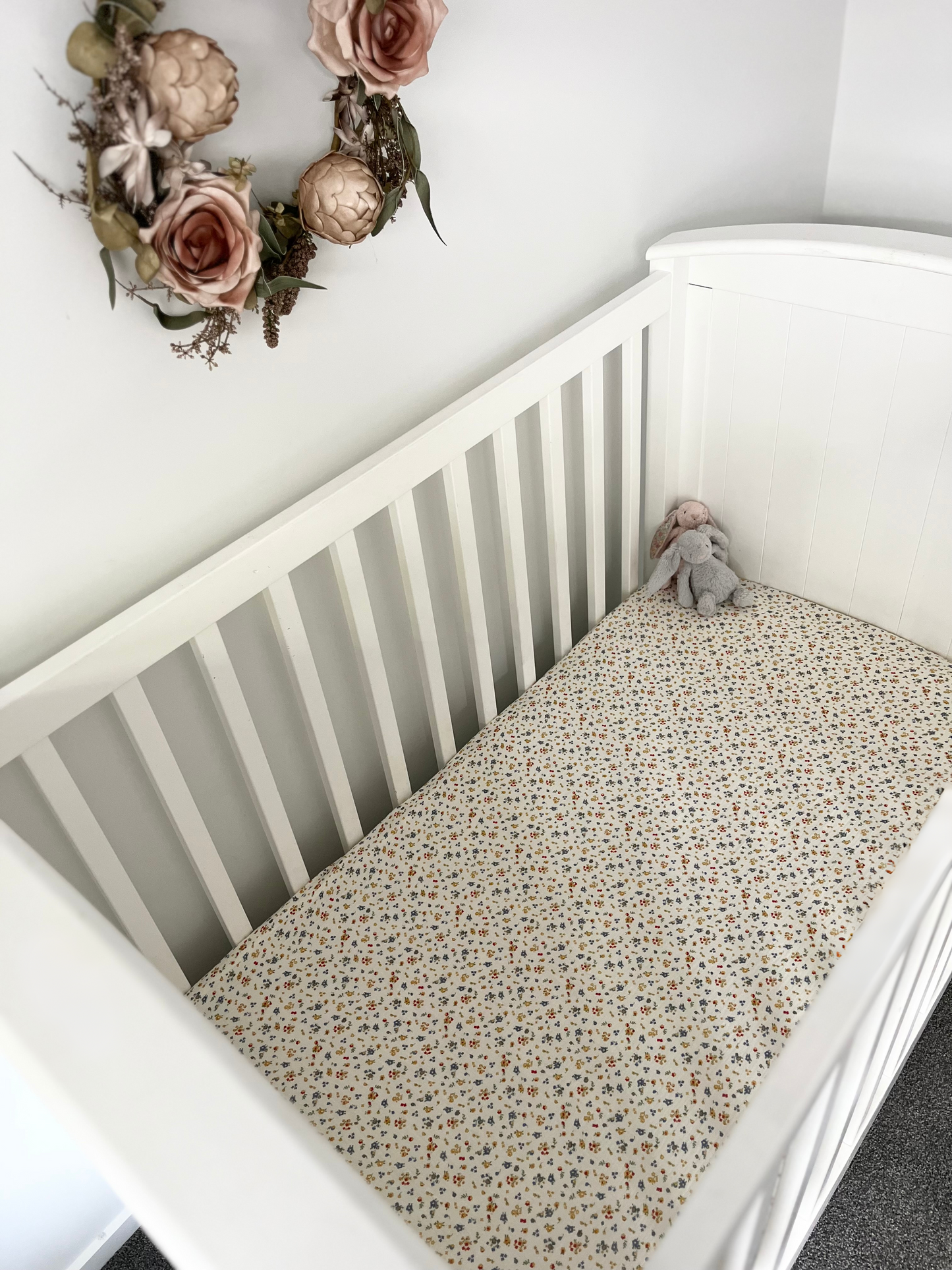 Muslin Cot Sheet in Mixed Poisy